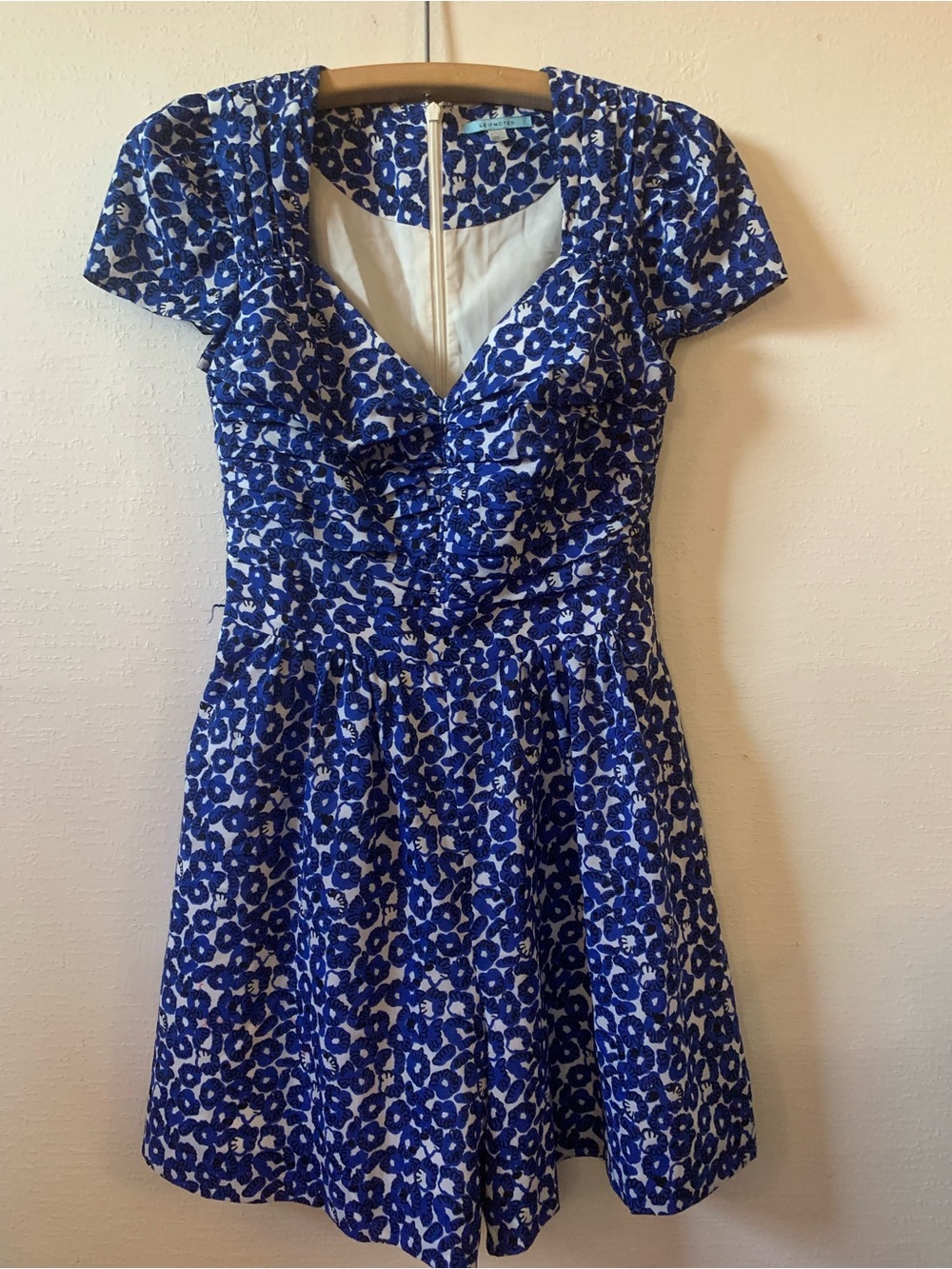 Sweet Indigo blue and white floral Play suit 40s inspired.